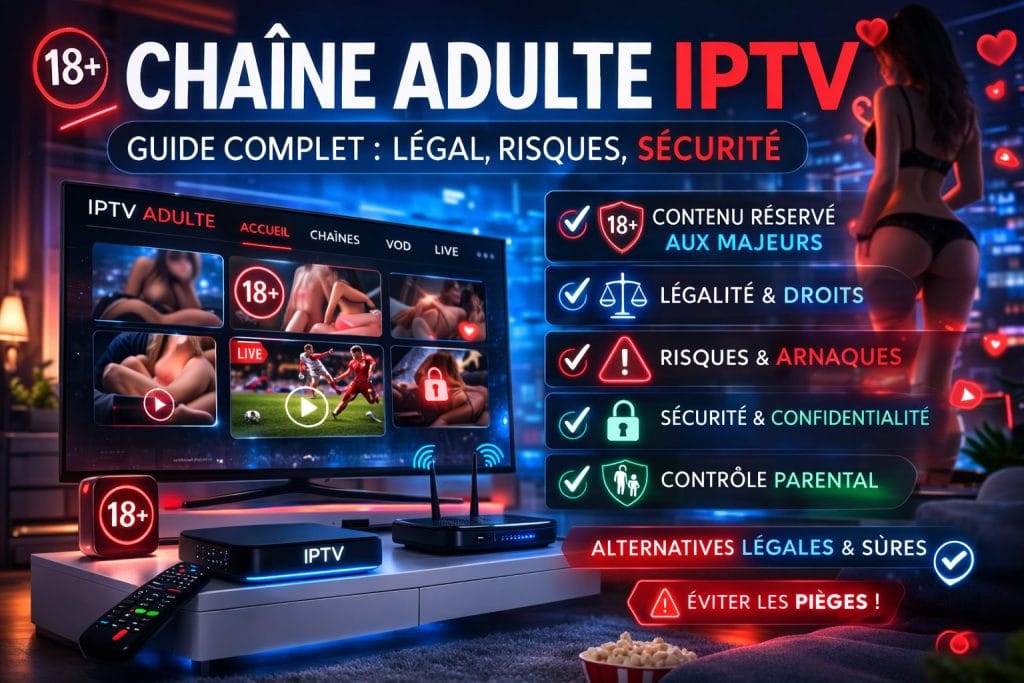Chaîne adulte IPTV : guide légal, sécurité et contrôle parental
